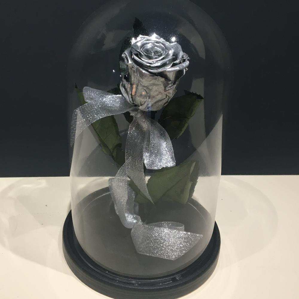 Роза в колбе "Серебро" (d - 6 см)