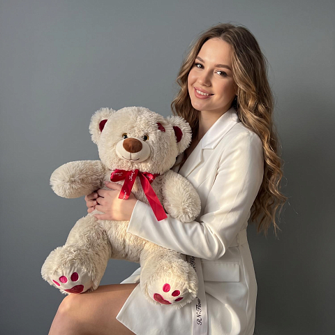 Мишка Кельвин св.серый 65 см