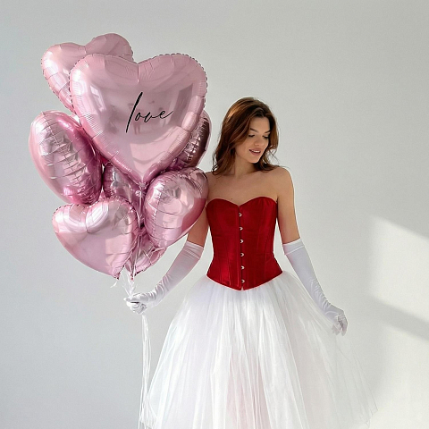 Набор розовых сердец. "Love".