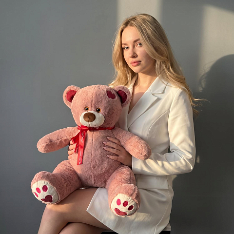 Мишка Кельвин-2 пудра 65 см